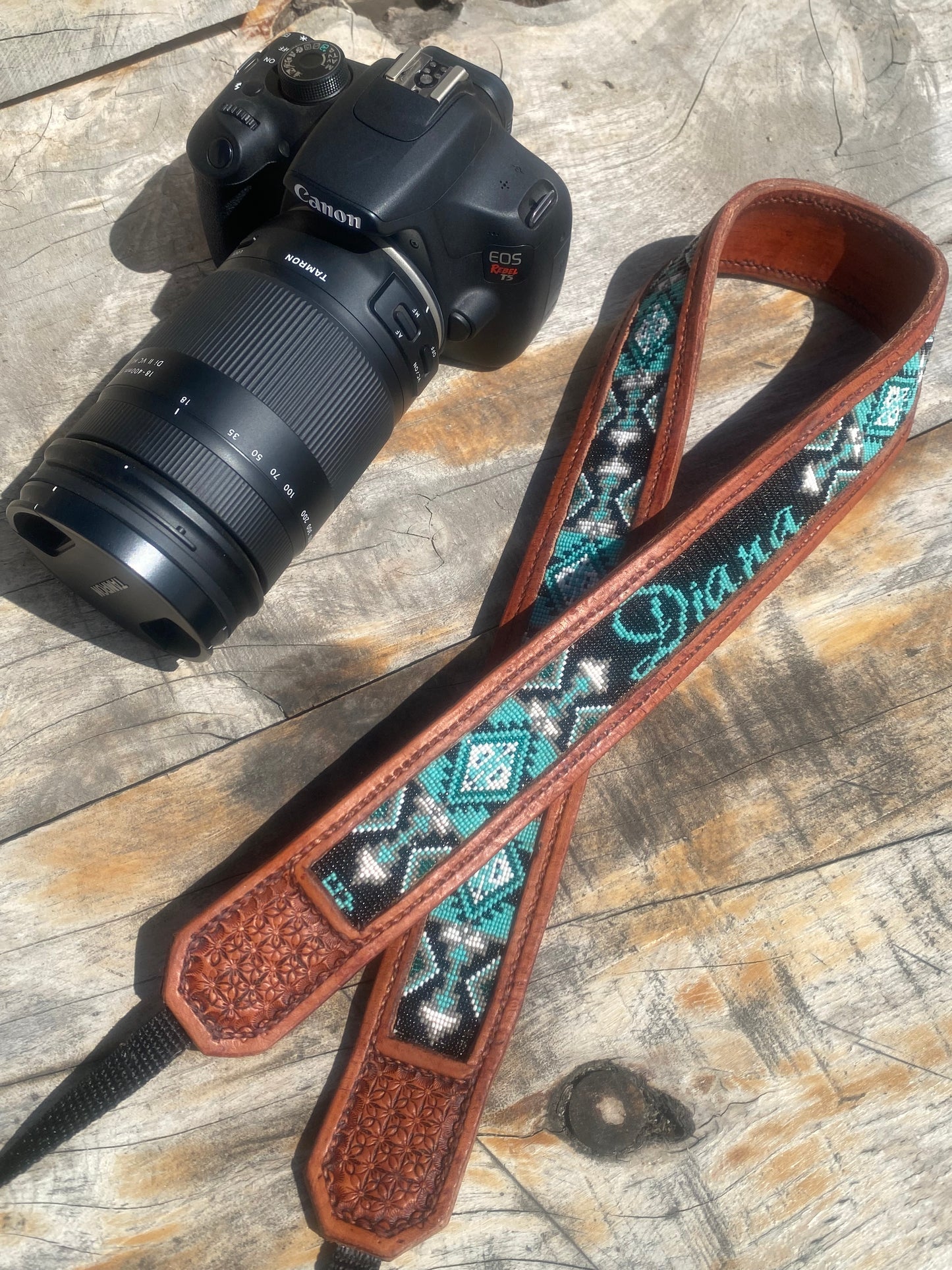 Custom Beaded Camera Strap
