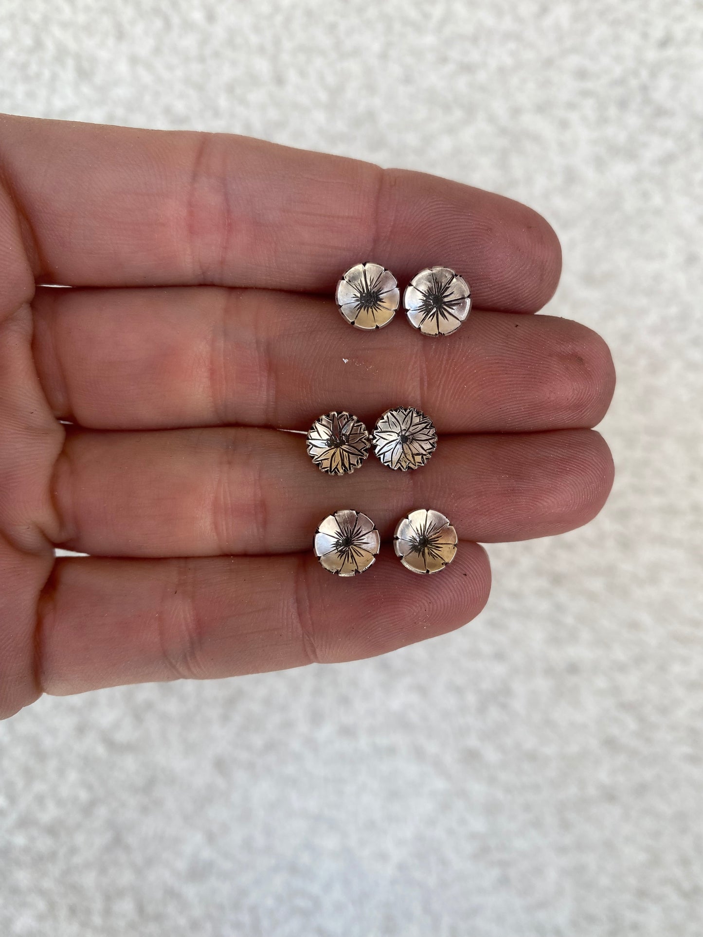 Sterling Silver Flower Stud