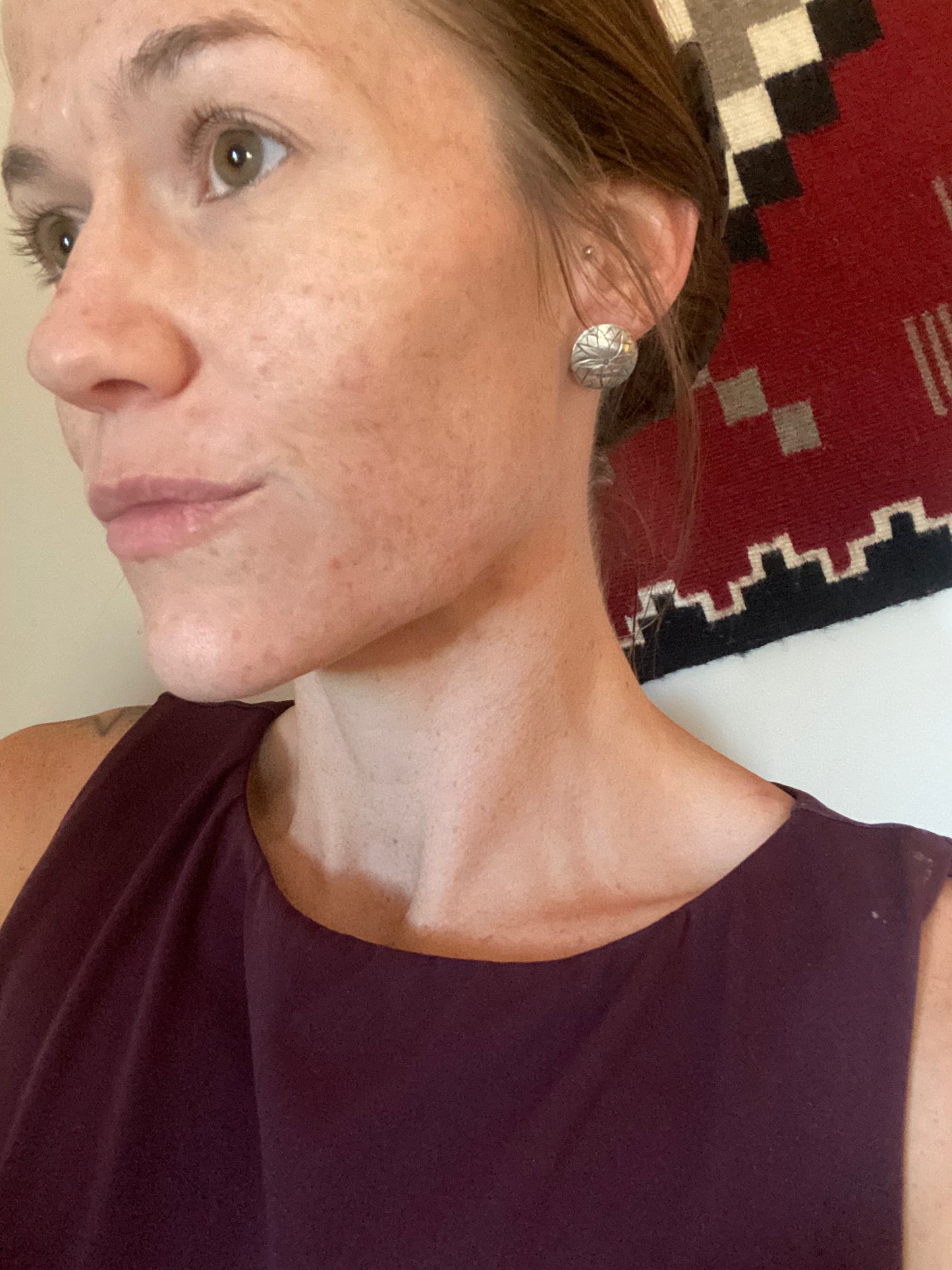 Sunflower Concho Sterling Silver Stud