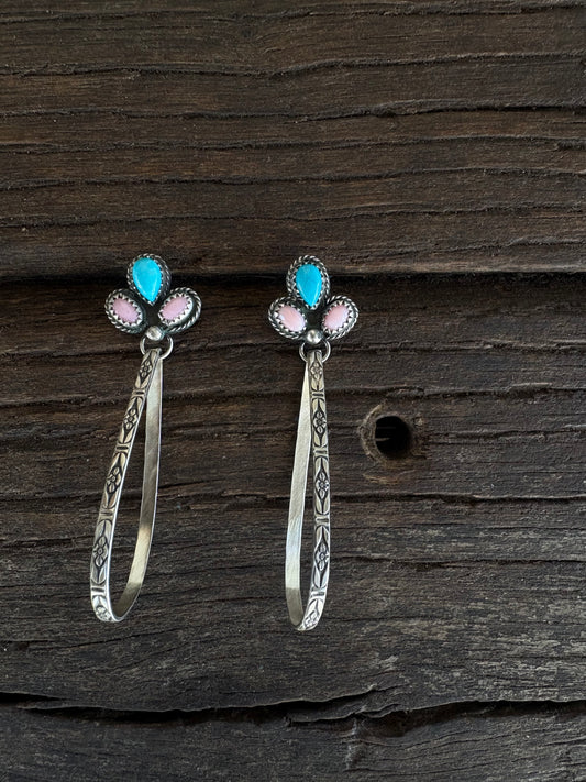 “Miss Cotton Candy” Tear Drop Earrings